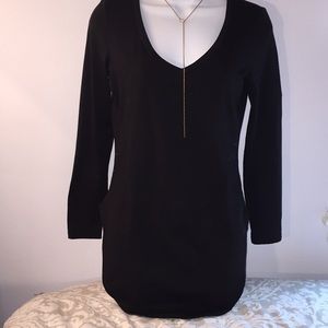 Black tunic swoop neck Size Small